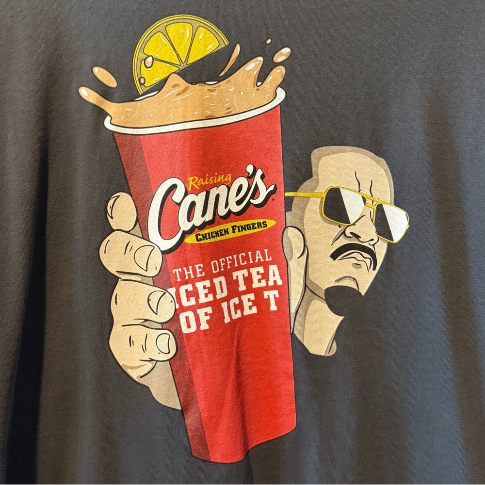 Raising Cane’s Ice T Black Graphic T-Shirt Men or Women Large Unisex